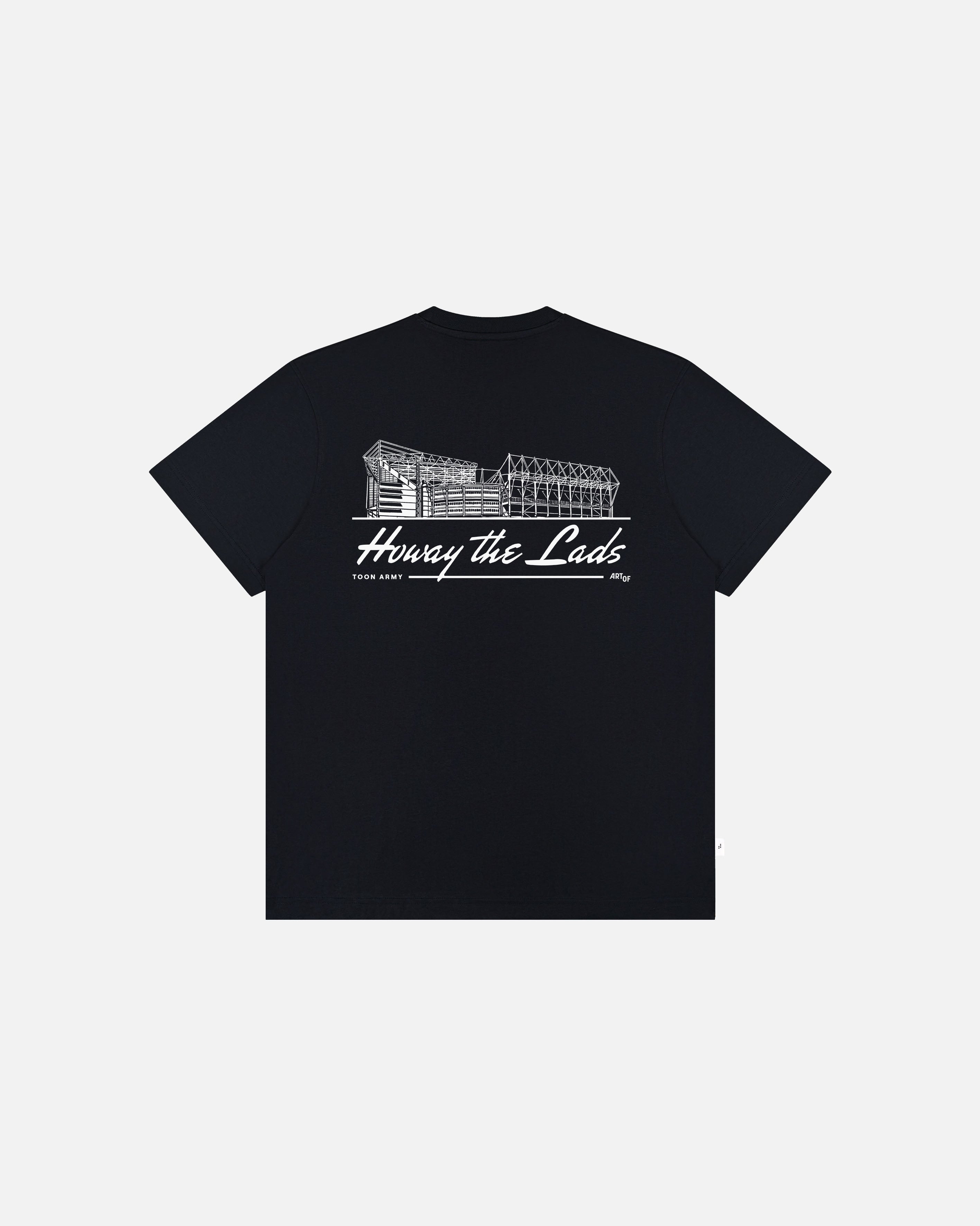 ART OF Howay The Lads Stadium Tee | Black Graphic Football T-shirt