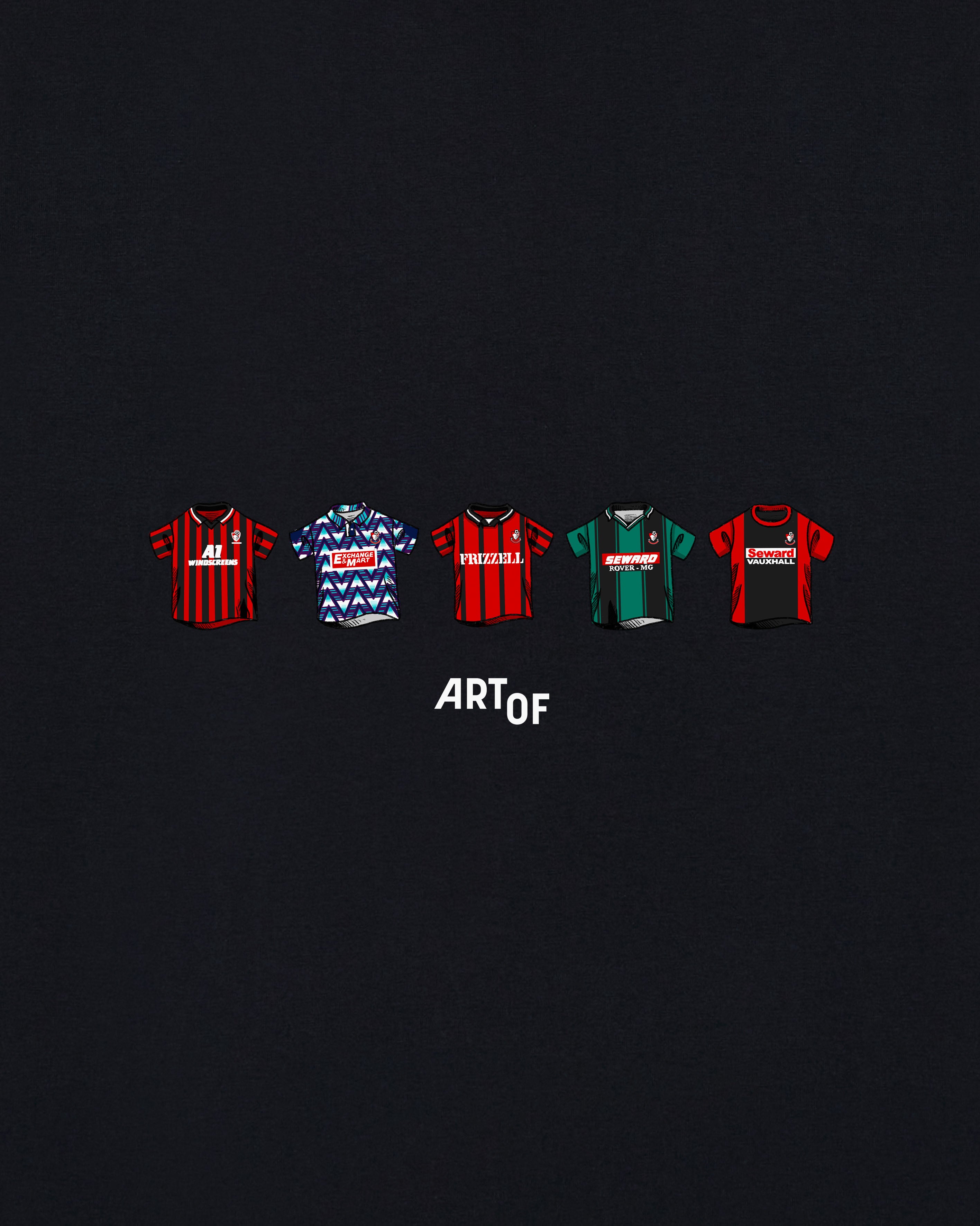 ART OF x Bournemouth Printed Classics Tee | Black Football T-shirt