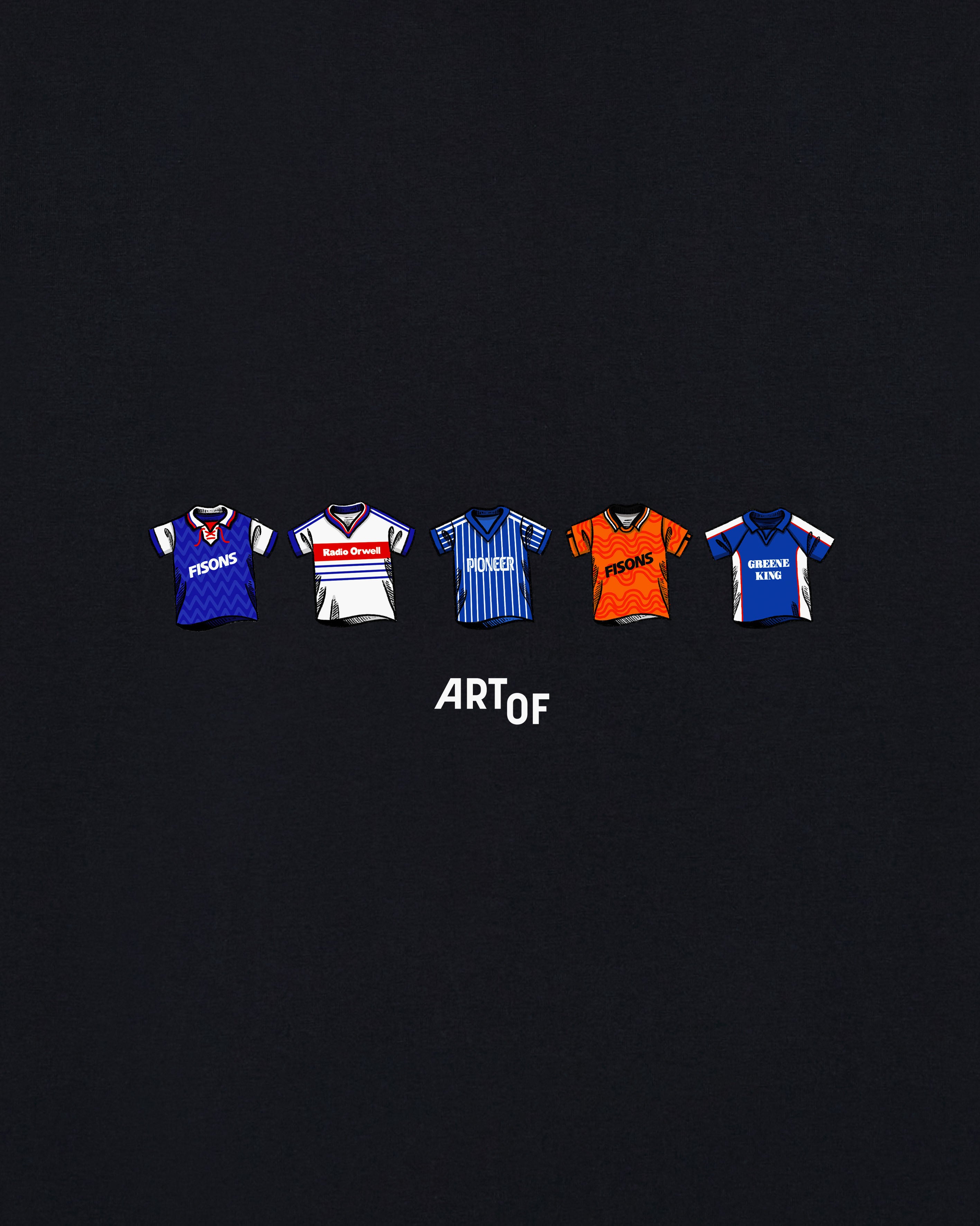 ART OF ITFC Printed Classics Tee | Black Graphic Football T-shirt