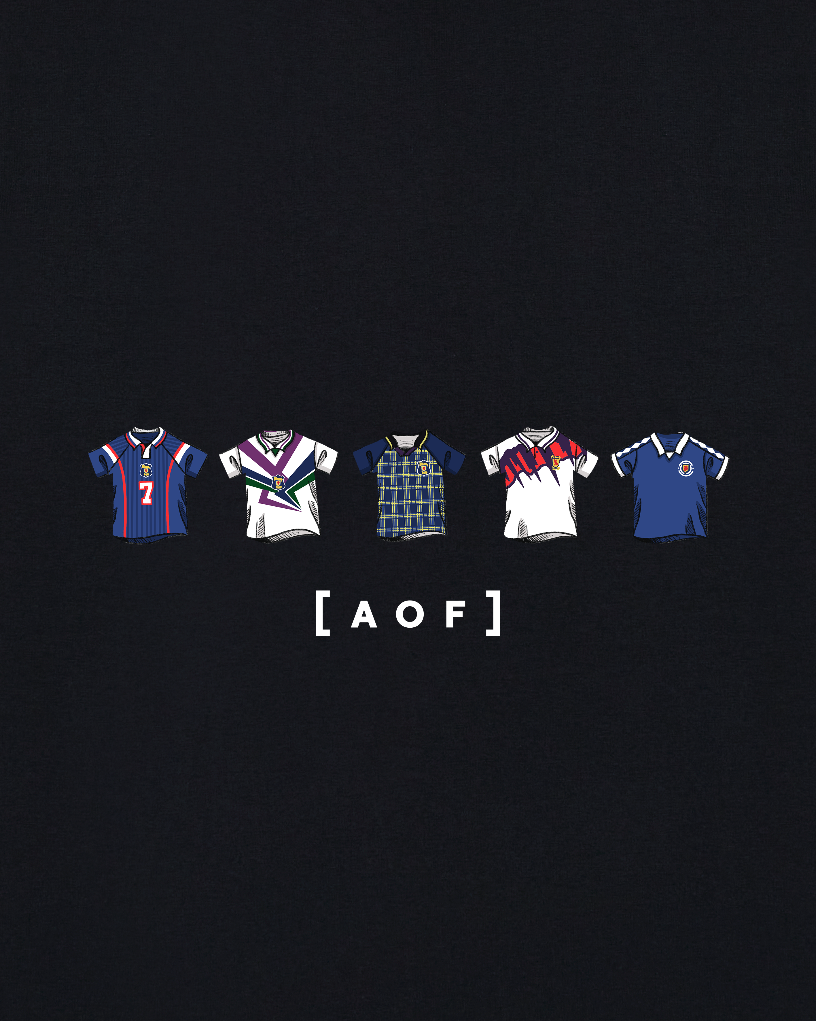 AOF Scotland Printed Classics Tee | Black & White Graphic T-shirt