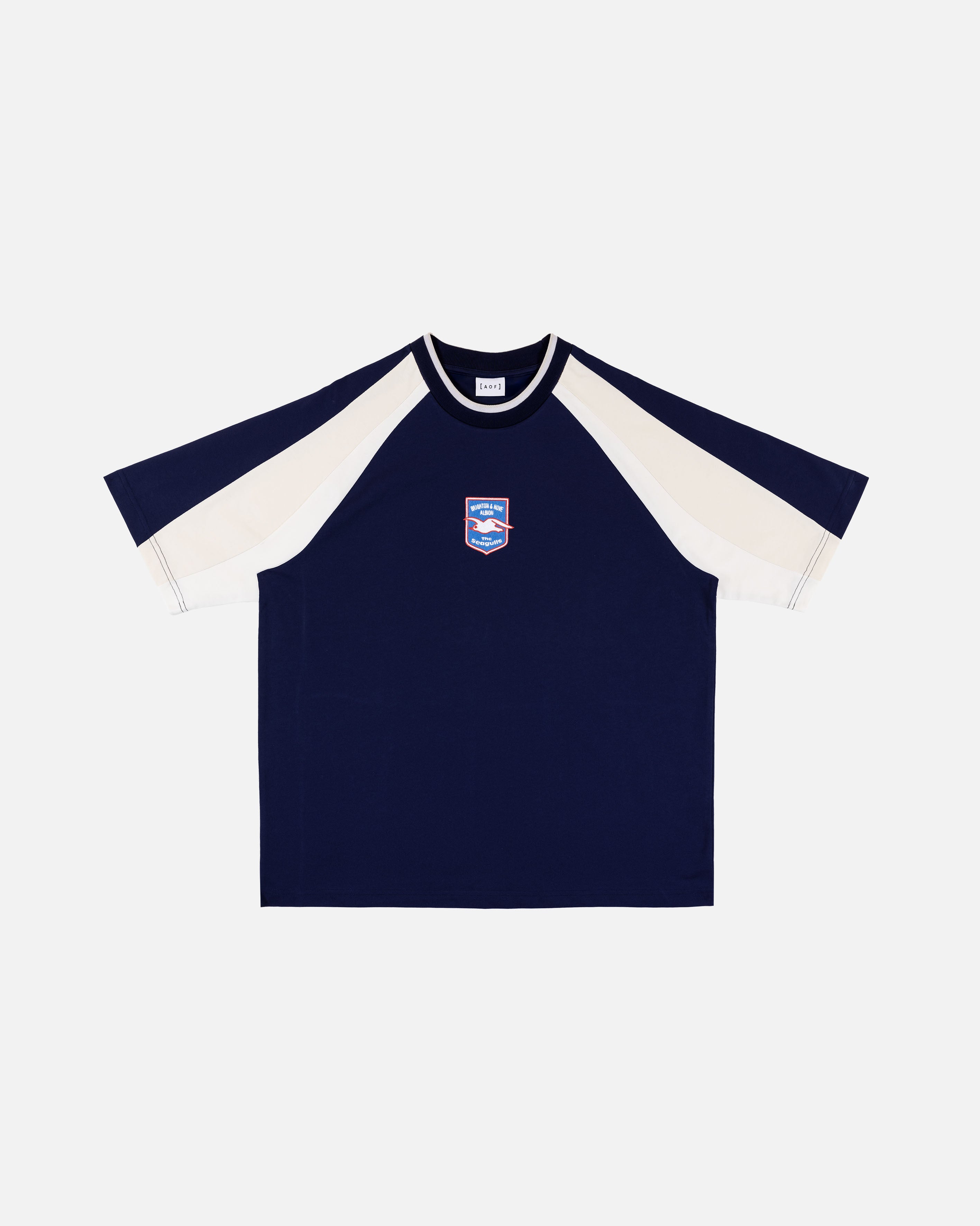 AOF x Brighton 90s Heavyweight Panelled T-shirt | Art of Football