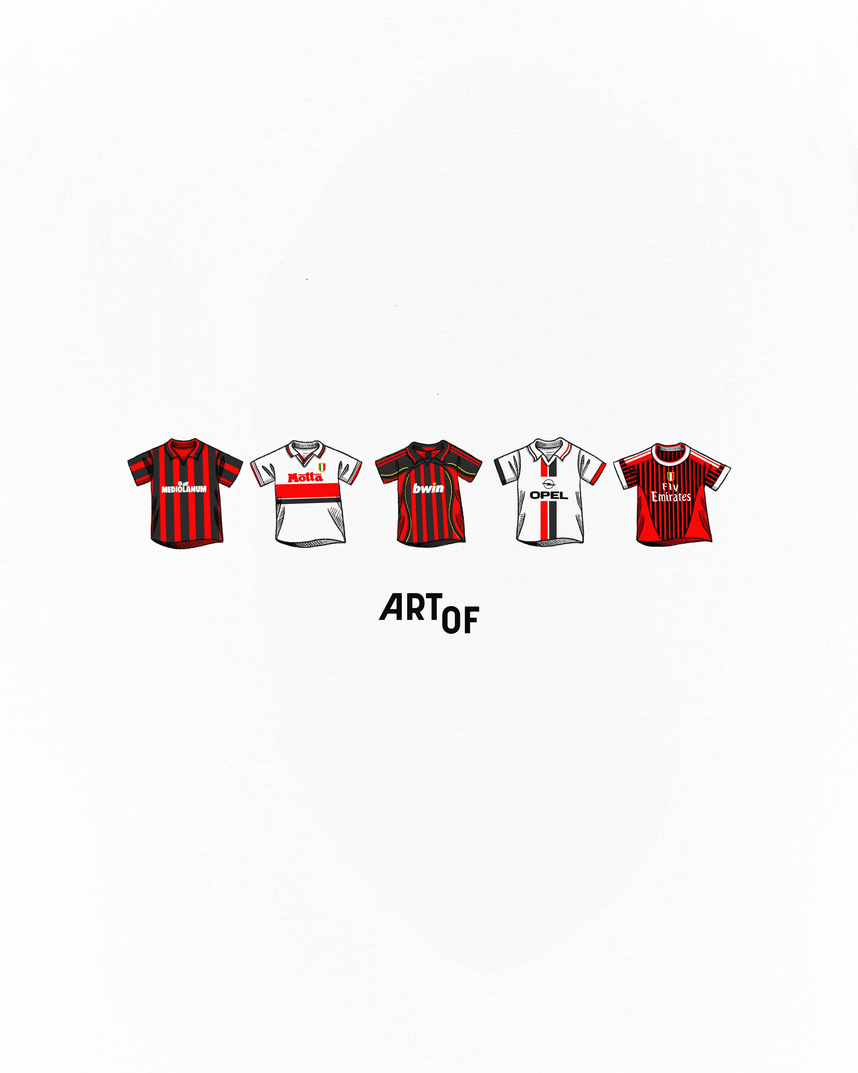 ART OF AC Milan Printed Classics Tee | White Graphic Football T-shirt