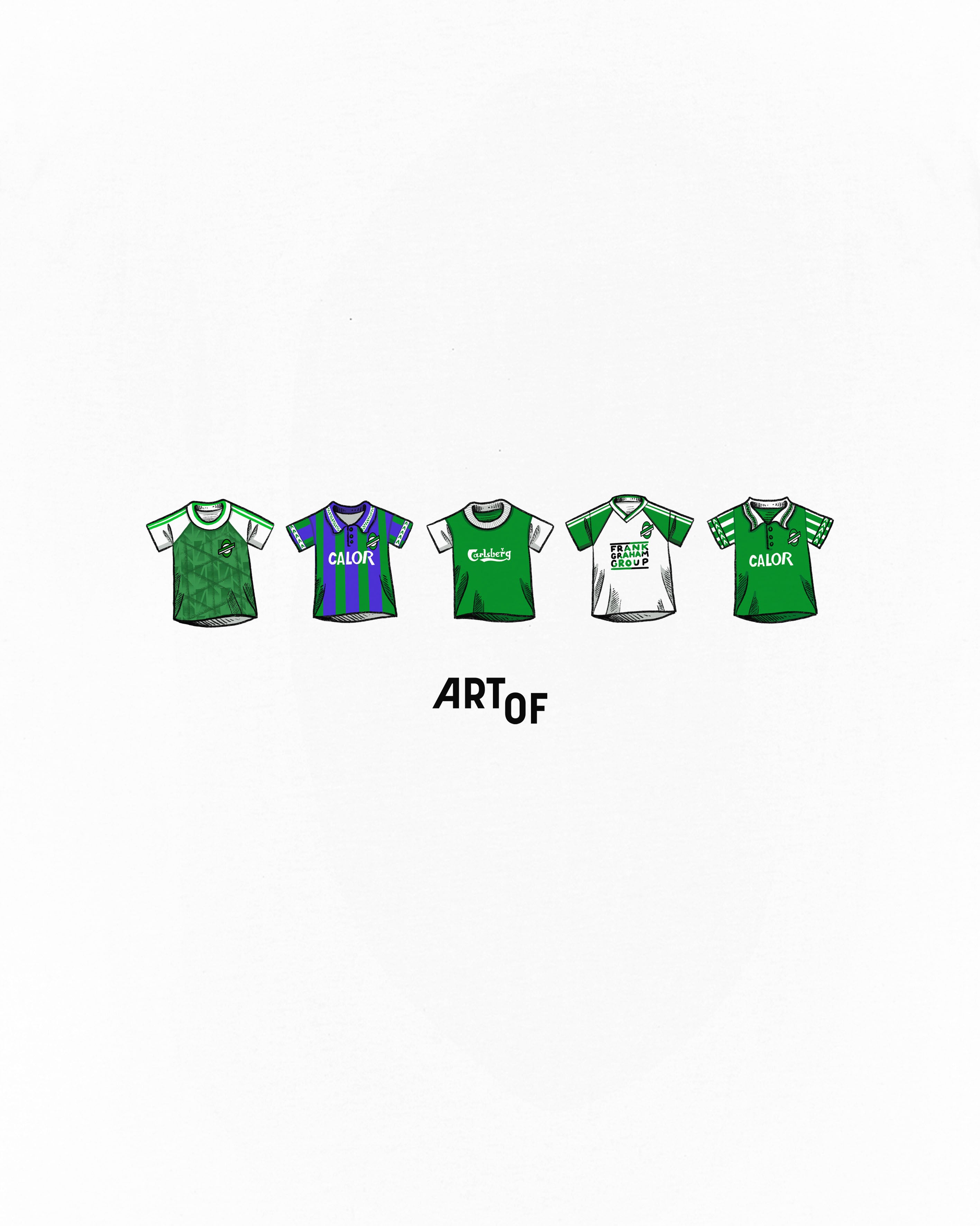 ART OF x Hibernian Printed Classics Tee | White Football T-shirt