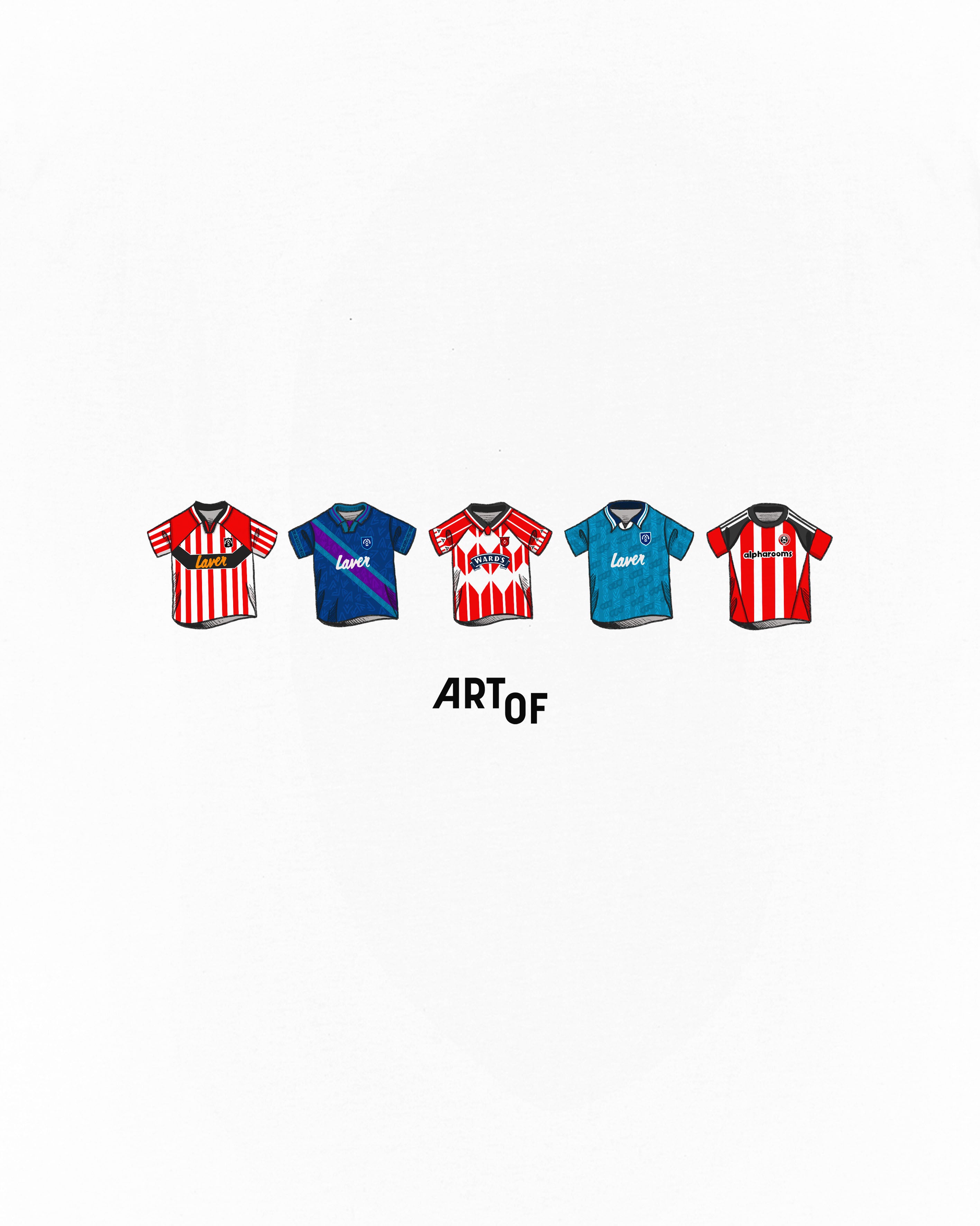 ART OF Sheffield United Printed Classics Tee | White Football T-shirt