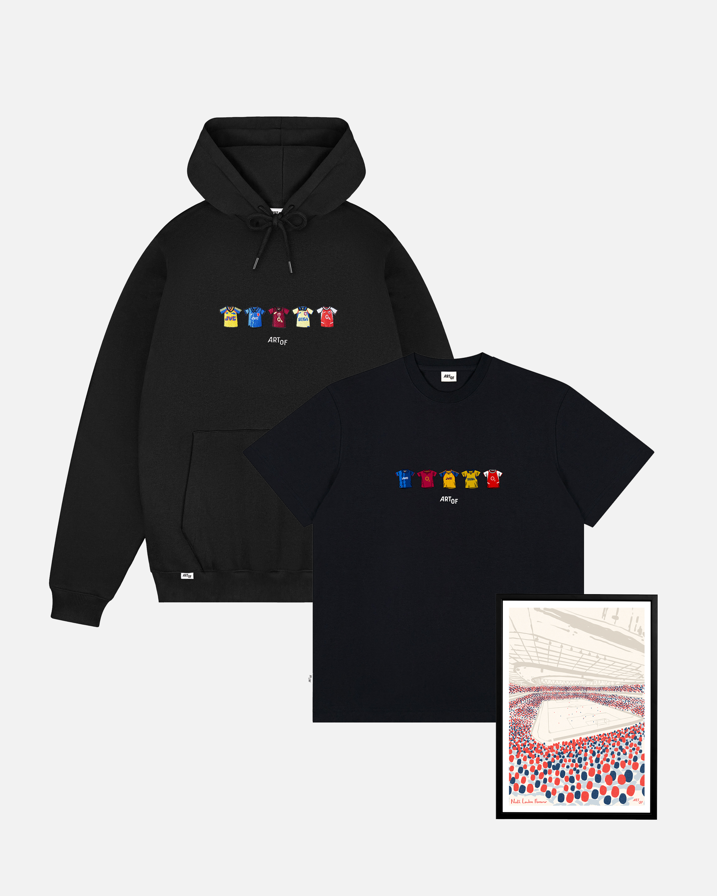 ART OF AFC Classics Bundle | Arsenal Football Hoodie, T-shirt & Print