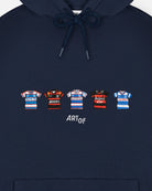 ART OF Football x QPR Embroidered Classics Navy Hoodie | AOF Sweat