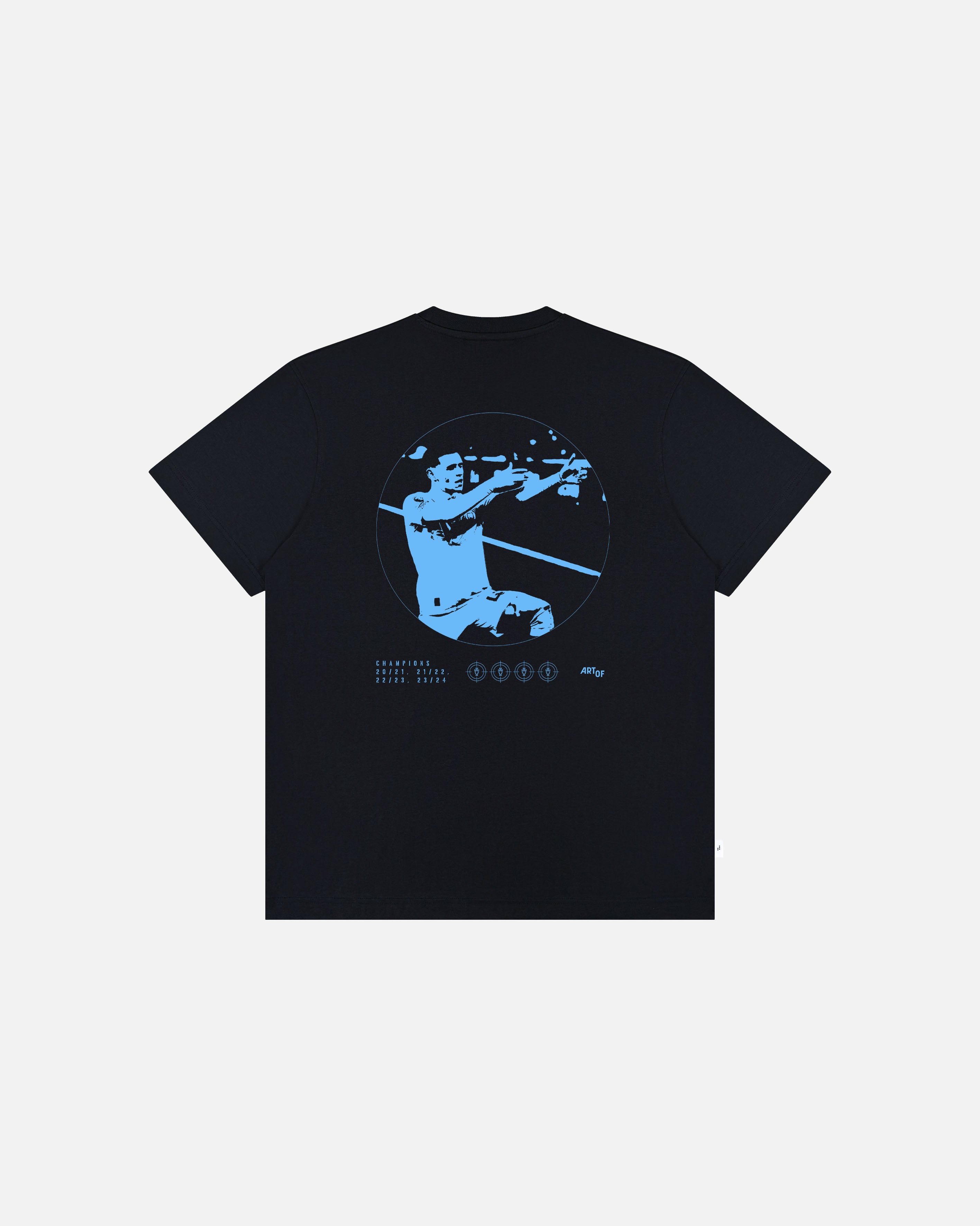 ART OF FOUR Tee | Black Graphic Football T-shirt