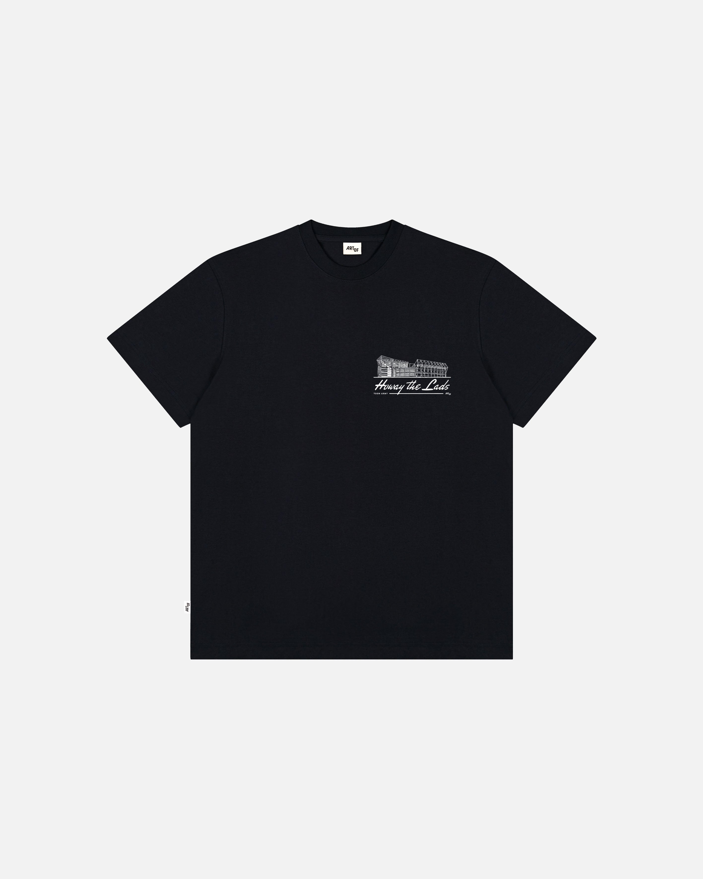 ART OF Howay The Lads Stadium Tee | Black Graphic Football T-shirt