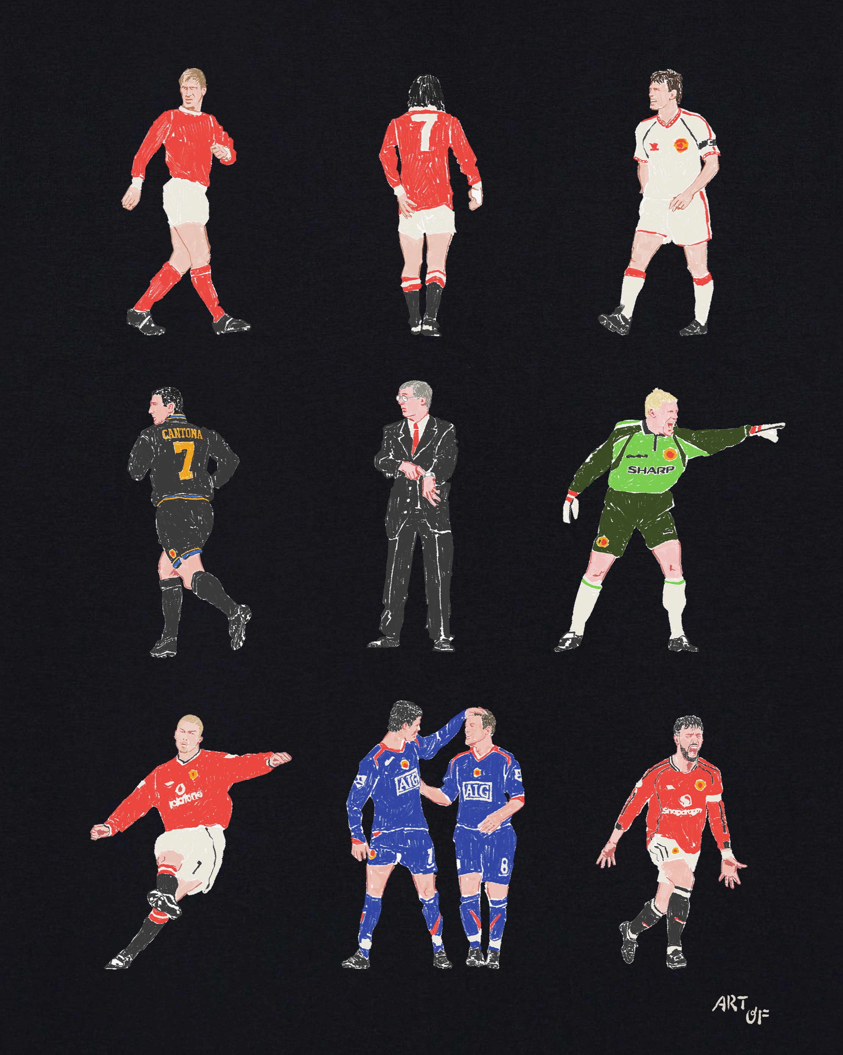ART OF x United Generations Tee | MUFC Black Graphic Football T-shirt
