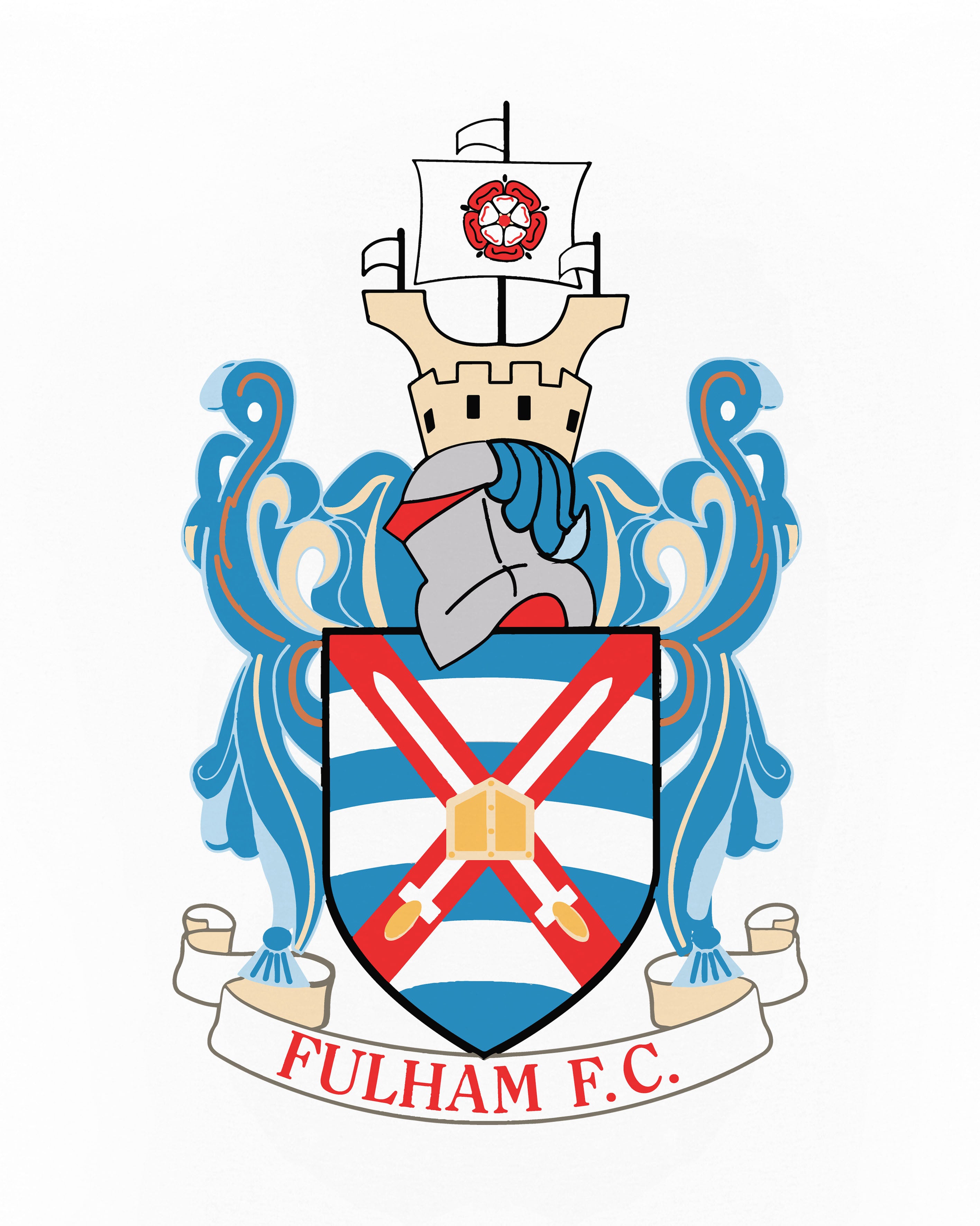 ART OF x Fulham 90s Crest Tee | White Graphic Football T-shirt