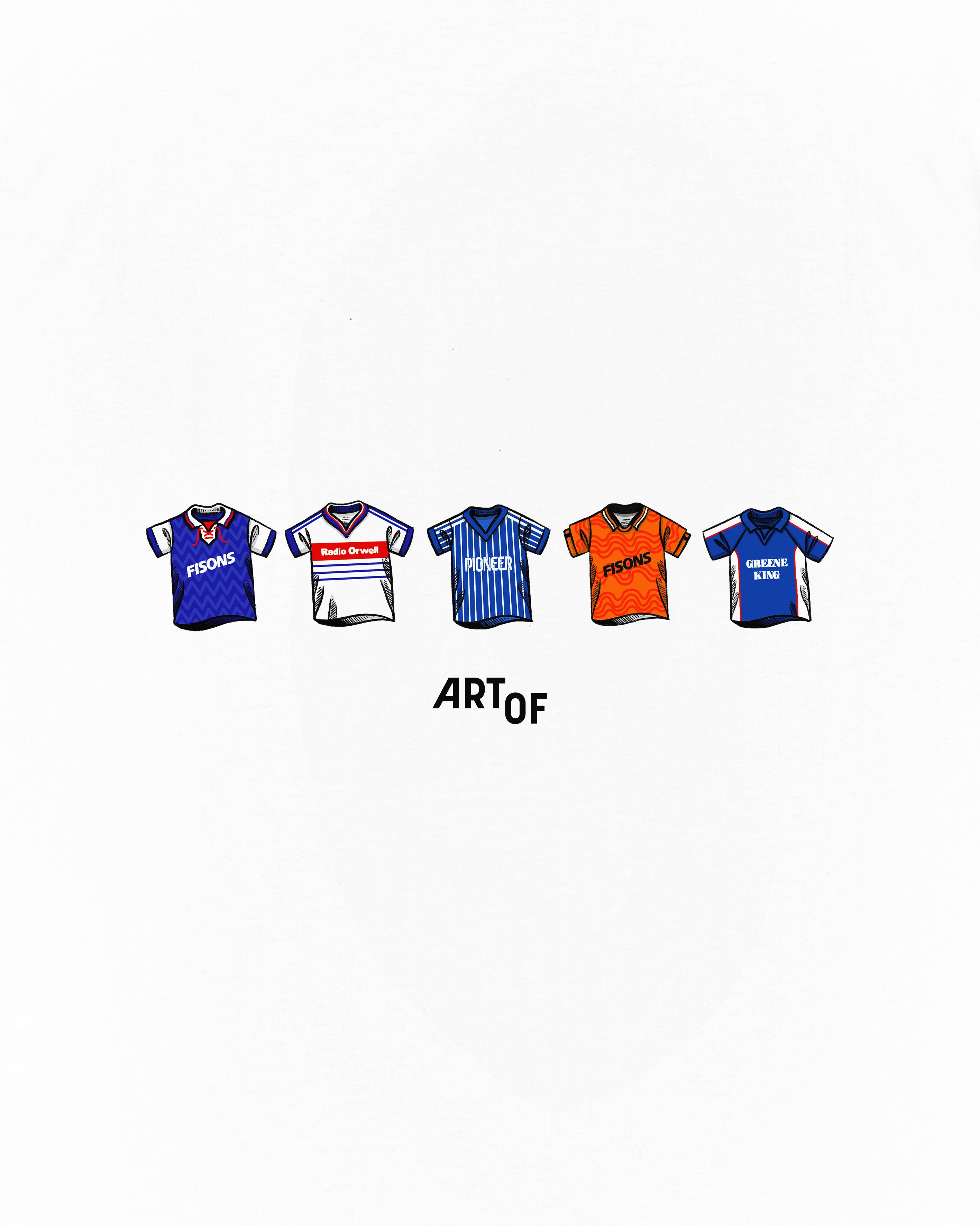 ART OF x Ipswich Town Printed Classics Tee | White Football T-shirt