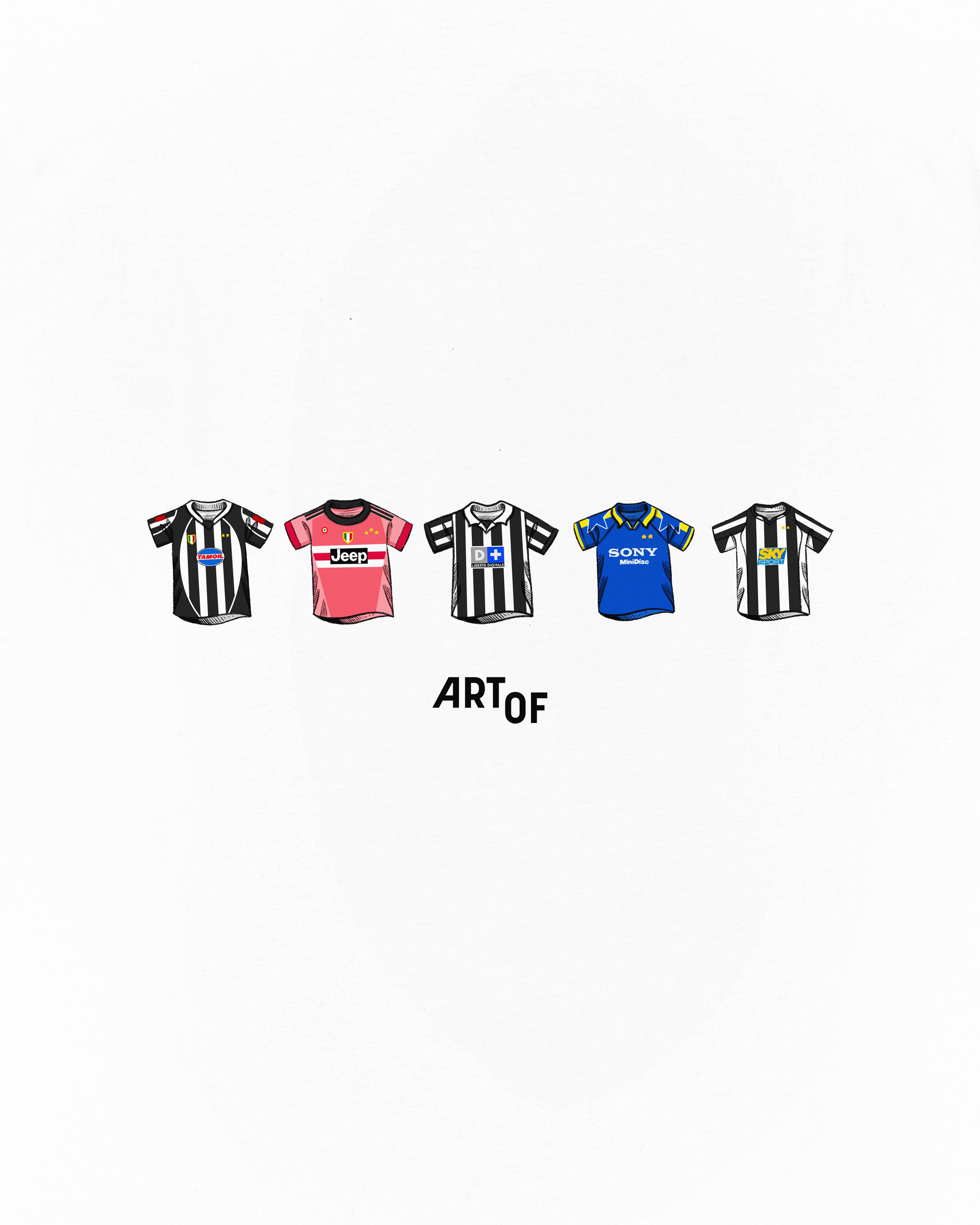 ART OF x Juve Printed Classics Tee | White Graphic Football T-shirt